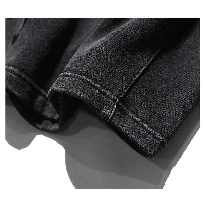 Men's Black Distressed Retro Streetwear Shorts