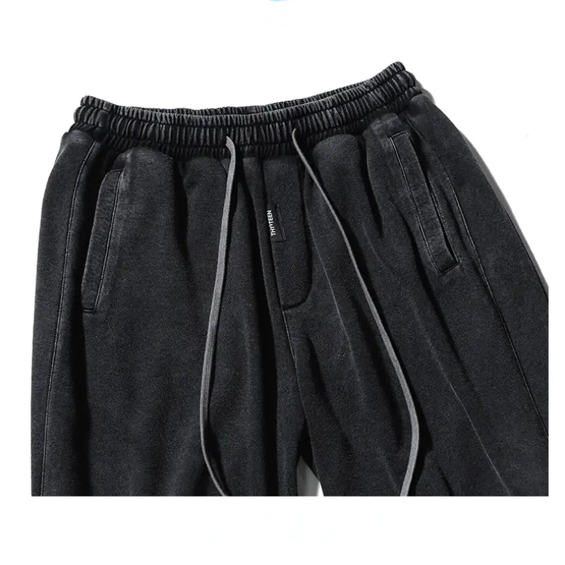 Men's Black Distressed Retro Streetwear Shorts